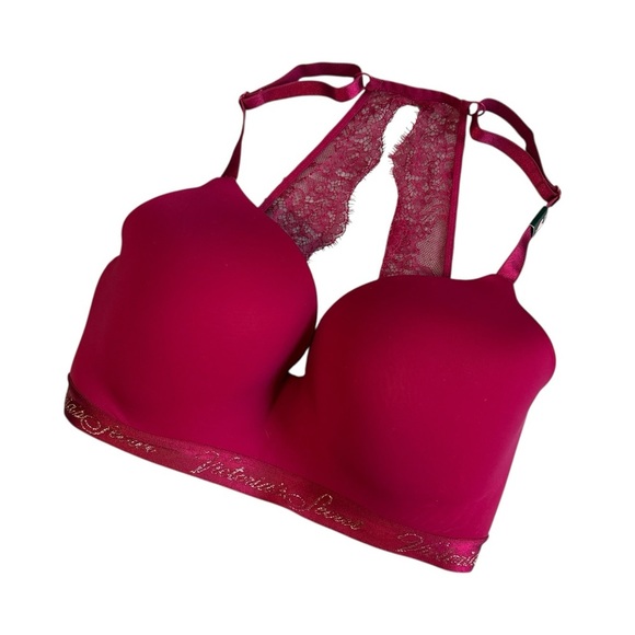 Victoria's Secret Other - Victoria’s Secret T-shirt Lightly Lined Wireless Lace Bra Pink 34DDD #2047